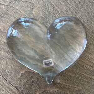 Boda Sweden Vintage Heart Paperweight Swedish Handmade Scandinavian Art Glass